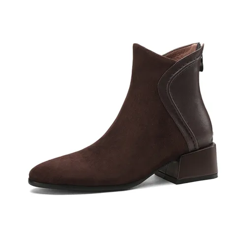 EASTTATALL Заостренный носок с молнией AT The Спина Ботильоны 4,5 см Женские