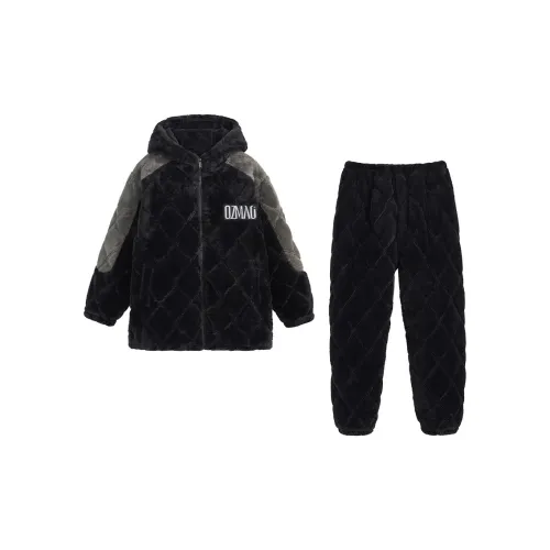 QINZUIMAO Charcoal Black Мужской Пижамный Комплект