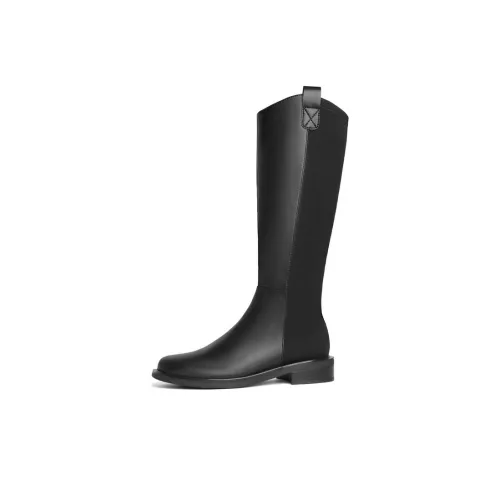 BELLE Knight Boots Колено Высокие сапоги 3,5 см Женские Черный