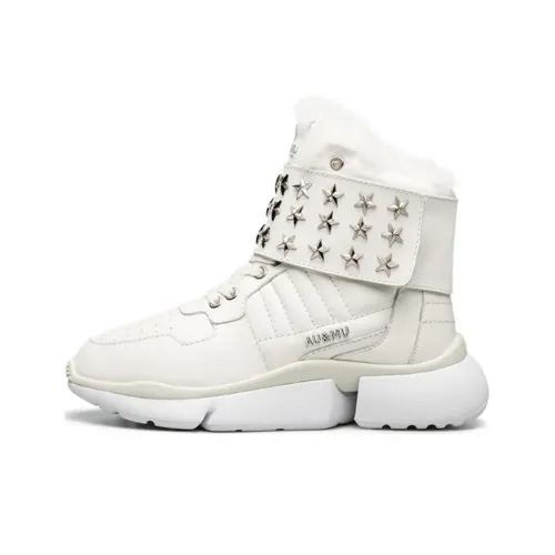 AU MU Термические Увеличение Высоты Кроссовки для Сноубординга 4CM Женские Белые