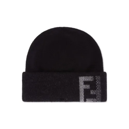 FENDI Шерсть Кашемир Шапки-бини Унисекс Черный