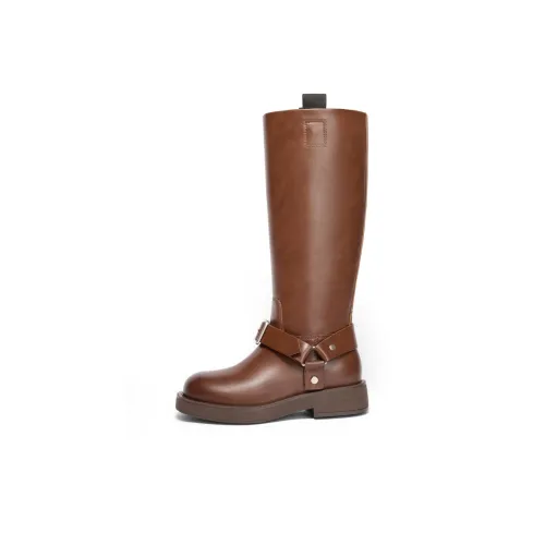BELLE Платформа Knight Boots High Длинный Голень Western Boots Колено Высокие сапоги 3,5 см Женские Коричневый Черный