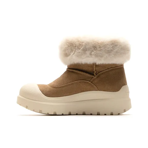 Mule Donkey Термостойкие Увеличивающие Высота Кроссовки Сноубутсы Женские Белые Желтые