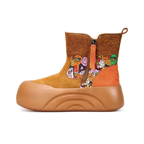 Joy Mario Термический Износостойкий Увеличивающий Высоту Противоскользящий 10,5 см Снежные Ботинки Женские