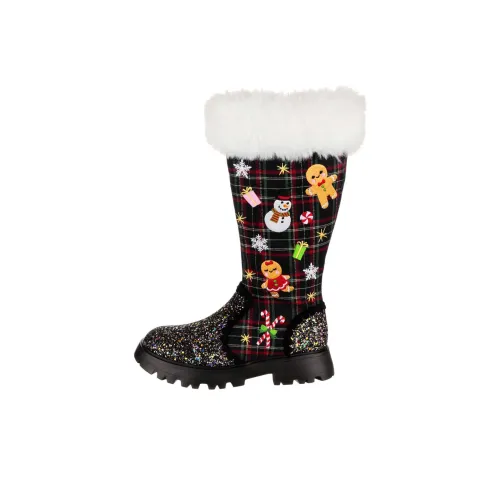 IRREGULAR CHOICE Высокие сапоги до колена, черно-красные, женские
