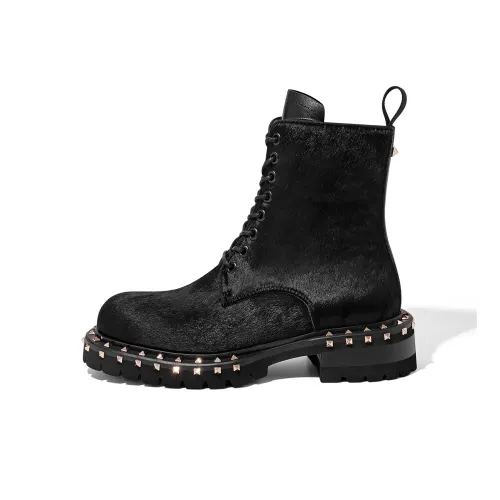 Hoov Короткий Мартин Boot 4CM Женские Soft Cool Черный