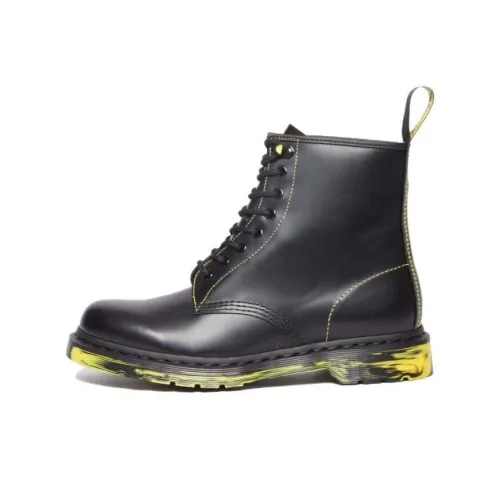 Dr.Martens Колено Высокий Мартин Ботинок Унисекс Черный Желтый