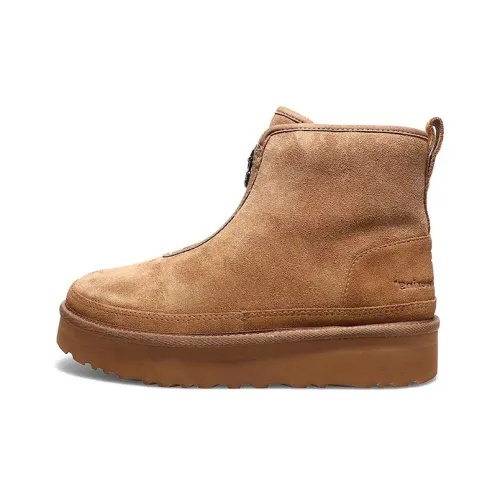 UGG Botинки Harkley Zip Теплоизоляционные Противоскользящие Короткие Снегобутсы Мужские Коричневые