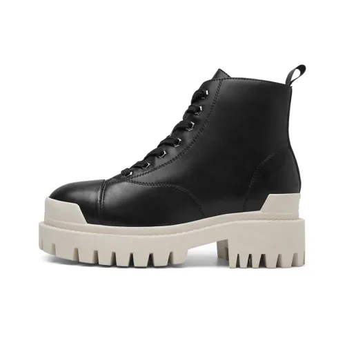 He Jinchang Короткий Мартин Boot 8 см Женские Черный