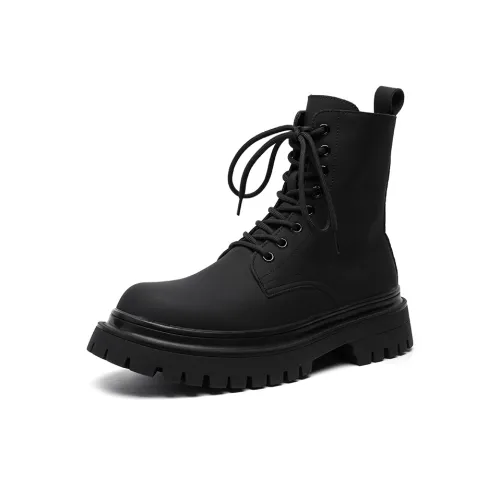 V ZERO FIVE Байкер Ботинки Короткий MID Голень Martin Boot 5cm Мужской Черный
