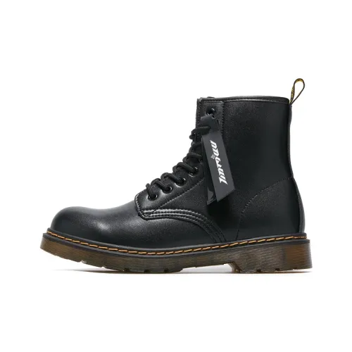 TINMUU Crew Martin Boot Грубый каблук Унисекс Пылающий Черный