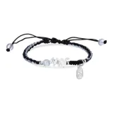 Браслет с бусиной удачи "Благословение Змеи" - шнурок [Черный]