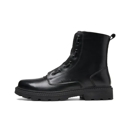 Wen Nai Короткий Мартин Ботин Мужской Черный