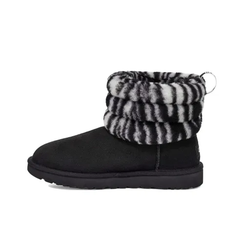 UGG Fluff Mini Quilted Leopard Thermal Short Snow Boots Women's Zebra Print