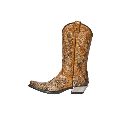 NEW ROCK Высокие сапоги до колена Мужские Светло-коричневые