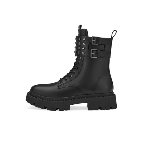 Женские пепельные Мартинсы черного цвета