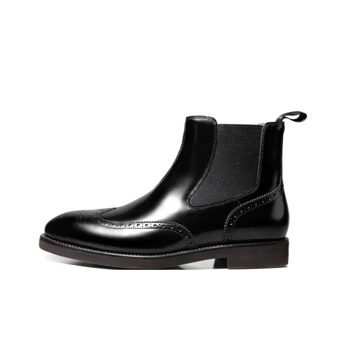 THOM WILLS Британский Бизнес BROGUE Ботильоны Короткий Челси Мужской Черный