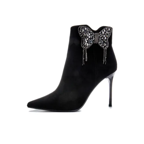 POOQ Ботильоны 9CM Женские Черные