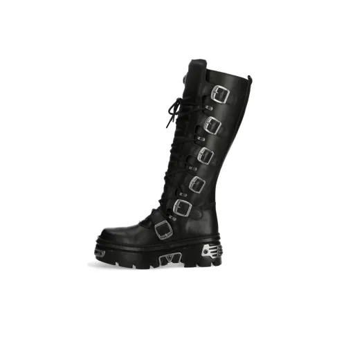 NEW ROCK Высокие сапоги на щиколотку 7 см Унисекс Черный