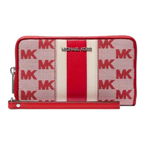 MICHAEL KORS Jet Set Travel Хлопок Клатч Кошелек Большой Унисекс Ярко-красный