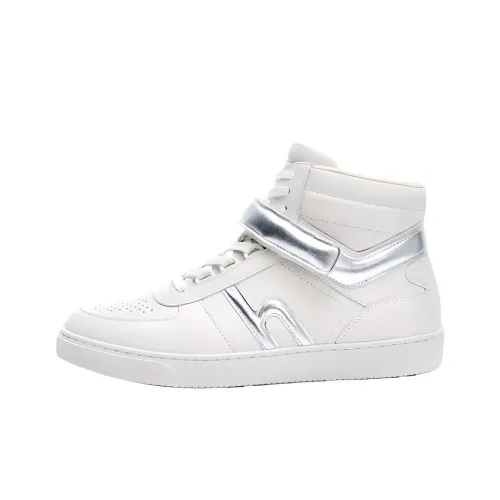 HAZZYS Скейтборд Кроссовки с противоскользящим покрытием высокие женские серебряные белые