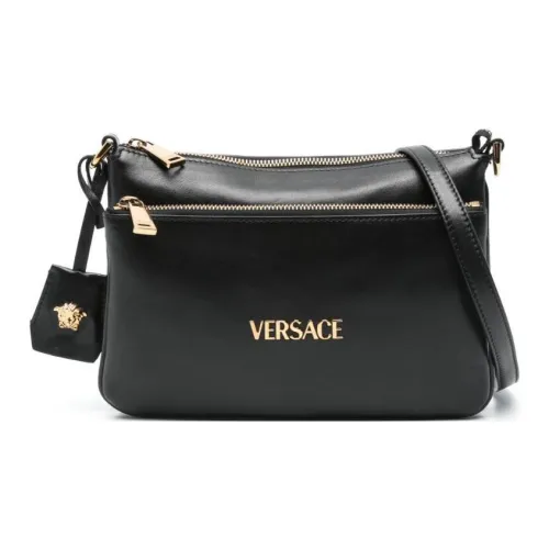VERSACE Lambskin Сумка через плечо Мужская Черная