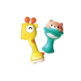Зеленый медвежонок + желтый жираф - кулон-качалка для зубов