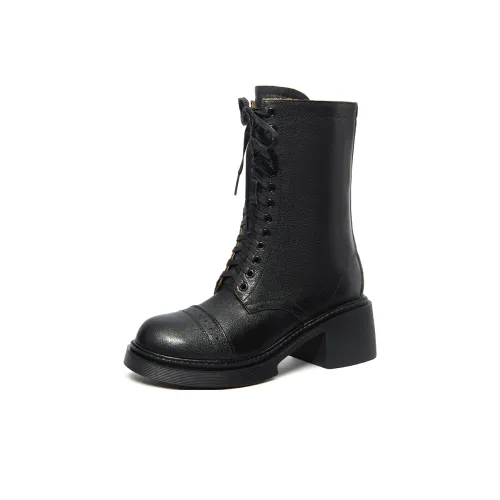 Lily Wei Короткий MID Голень Мартин Ботинок 6,5 см Женские