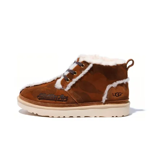 UGG BAPE совместный бренд Neumel Ankle Длина Сноубутсы Мужской Каштановый
