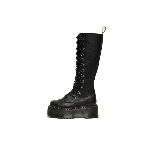 Dr.Martens 1B60 Max Hdw Колено Высокие сапоги Женские Угольный Черный