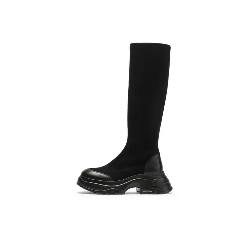 Coup de Foudre Высокие сапоги до колена 6 см женские черные