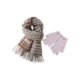 Шарф + Фиолетовые термические перчатки