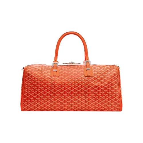 GOYARD Холст с кожей Собака's Teeth Дорожная сумка Сумка Унисекс Оранжевый