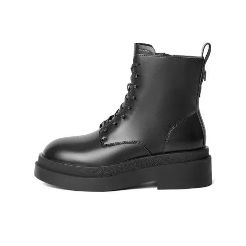 BELLE Короткий MID Голень Martin Boot 5 см Женские Коричневый Черный