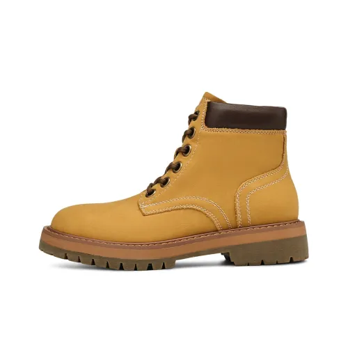BOERDIQI Желтые ботинки устойчивые к истиранию увеличивающие высоту короткие для активного отдыха 4,1 см женские