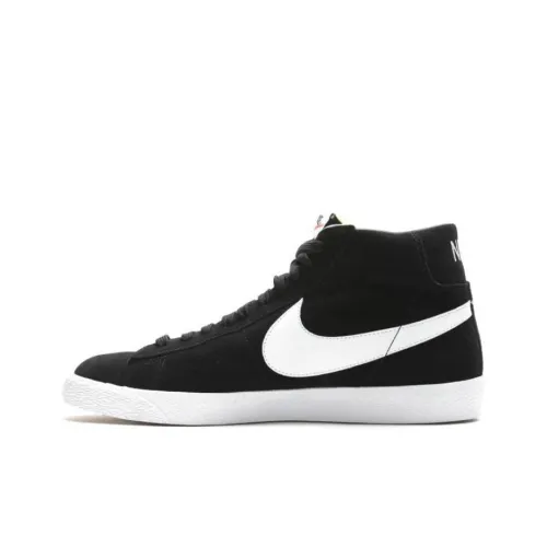 nike Blazer Mid Топ Премиум Устойчивый к истиранию Высокие Кроссовки для скейтбординга Мужские Черно-белые