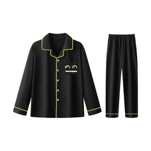 Qiao Ni Tong Пижамный комплект Мужской Черный