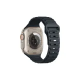 Яблоко G-образной формы, текстурированный, монохромный, ремень - полночь