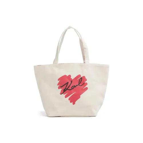 Karl Lagerfeld Хлопок Тоут Сумка Сумка для покупок Сумка на плечо Женская Белая