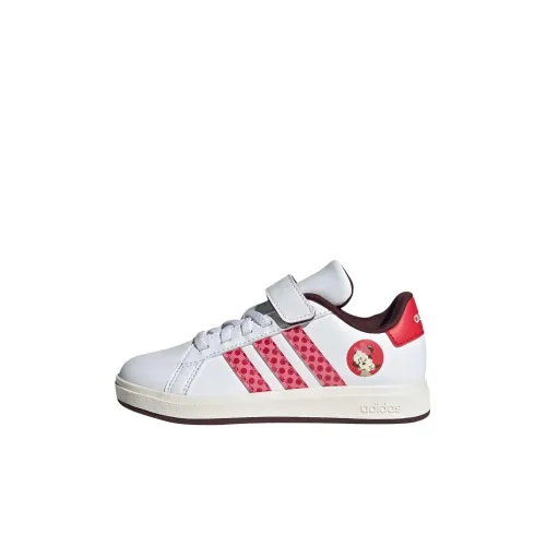 Disney x Adidas GRAND COURT 2,0 Устойчивый к истиранию Низкий Топ Детские Скейтбординг Белый Розовый Детский