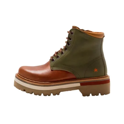 Art NORTH Пляж Короткий Мартин Boot Женские Коричнево-зеленый