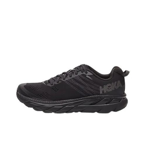 HOKA ONE ONE Clifton 6 Slip-resistant Low Top Casual Running Shoes Men's Black