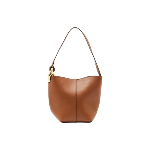 JW Anderson Коровья кожа Ведрообразная сумка Маленькая Женская Коричневая