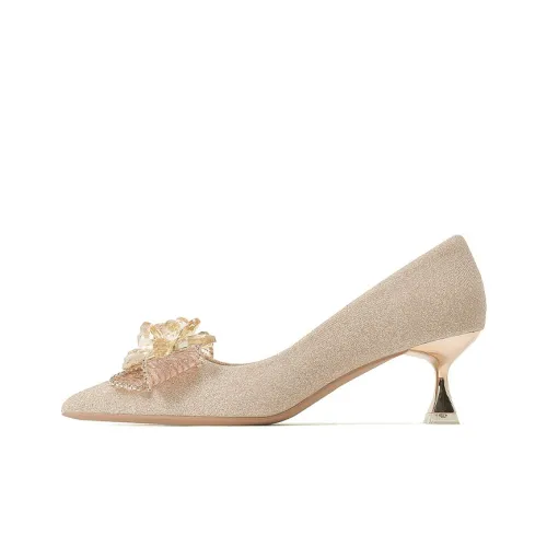 Lanza Узкий каблук Высокие каблуки Женские Шампанское