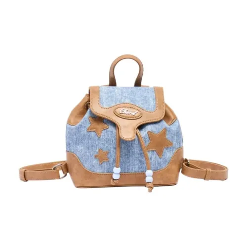 Three Blessings ПУ (полиуретан) Рюкзак Средний Женские Коричневый Джинсовый синий Джинсовый синий Коричневый Ткань