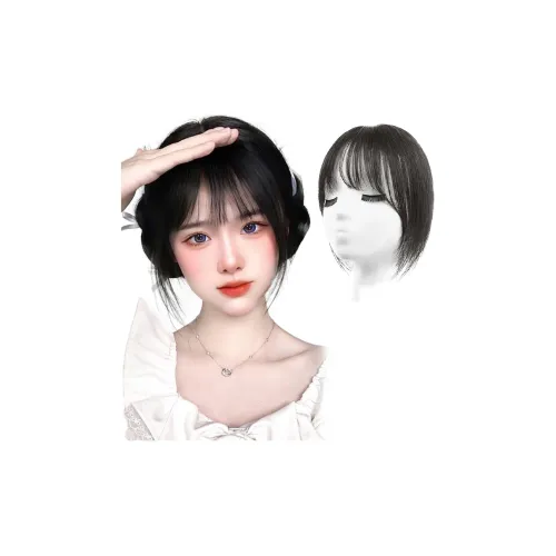 WANWANFENG Натуральный Forehead Воздух Bangs Парики