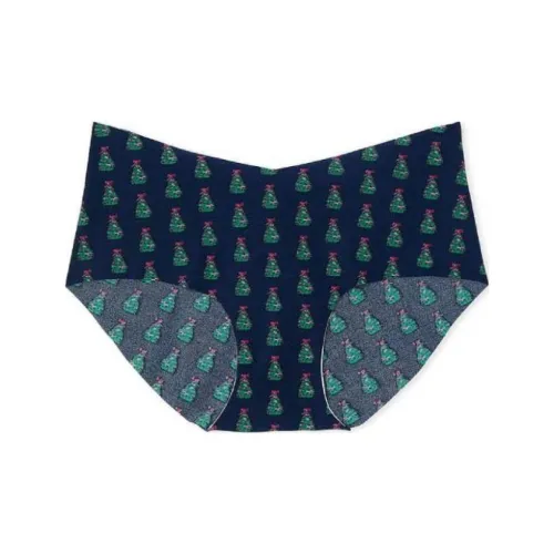 Victoria's Secret Женское нижнее белье 1 упаковка морской синий с принтом рождественской елки