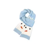 Синий шарф "Снеговик"