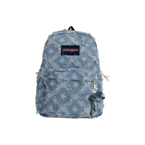 Villelon Denim Backpack Unisex Royal Blue Blue Light Blue