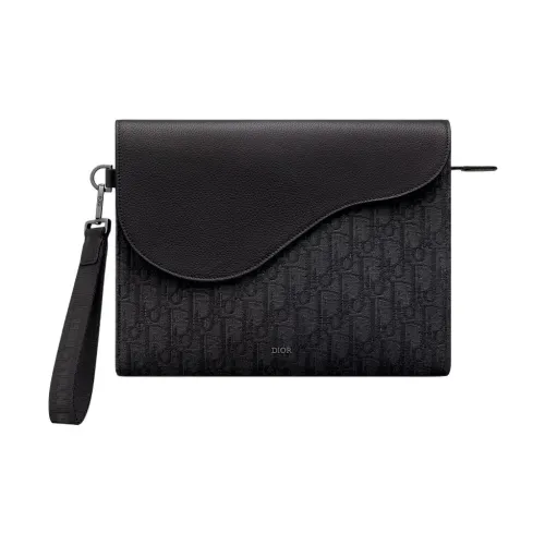 DIOR Saddle Cotton Clutch Unisex Black DIOR Седло Хлопок Клатч Унисекс Черный